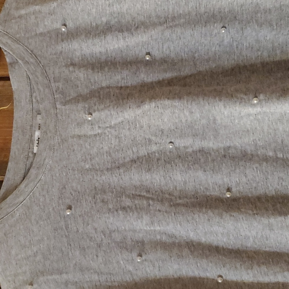 NWT edge lyrics Pearl Embellished Crew - Picture 2 of 3